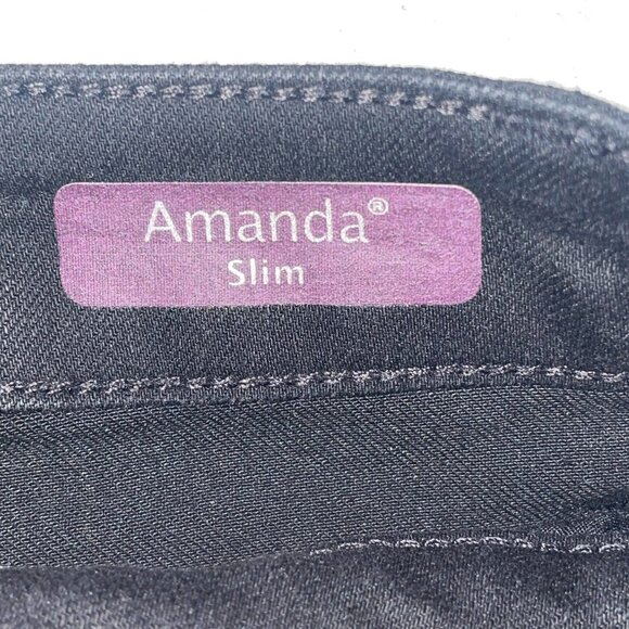 Gloria Vanderbilt Amanda Slim Leg Jeans Black Size 6 Average Embroidered Pockets - Picture 7 of 12